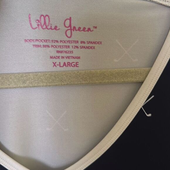 LILLIE GREEN UPF Sun Blocking Golf Ball Dress, Navy With Tee And Golf Balls Prin - Picture 2 of 8